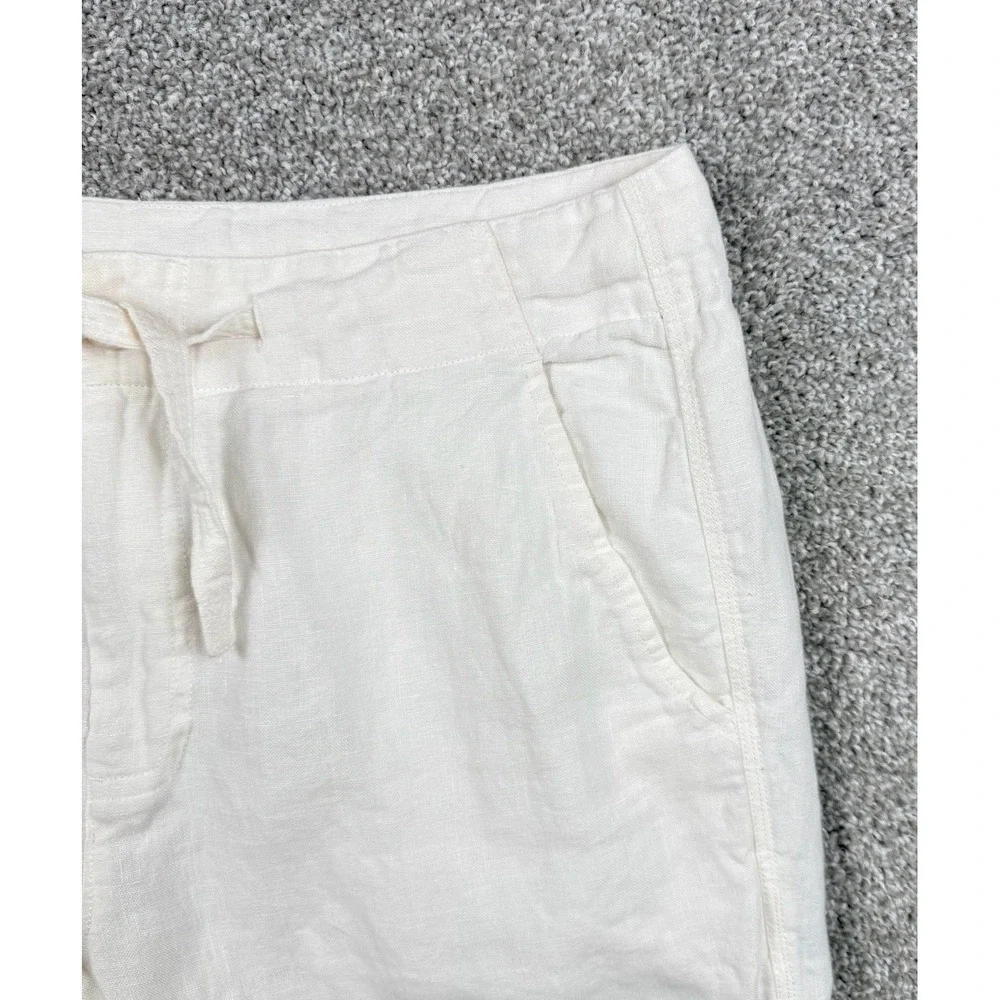 Toscano Firenze 100% Linen Drawstring Pants Men's M 34x33 Ivory Resort Beach